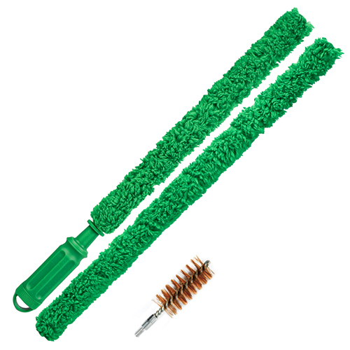 Flocking fiber (syntetisk) hagle rengjøring ønsker med komfortabelt håndtak. 12/16Ga, eller 20Ga. 2 stk pakke, 930mm arbeidslengde.