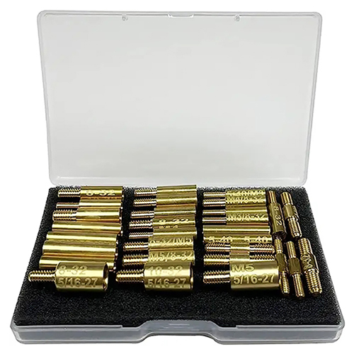 Pistolrensestangtilpasningsadaptere 30 stk Pakke 5-40 8-32 10-32 5/16-27 M3 M4 M5 gjenger i hann- og hunnstangkontakt