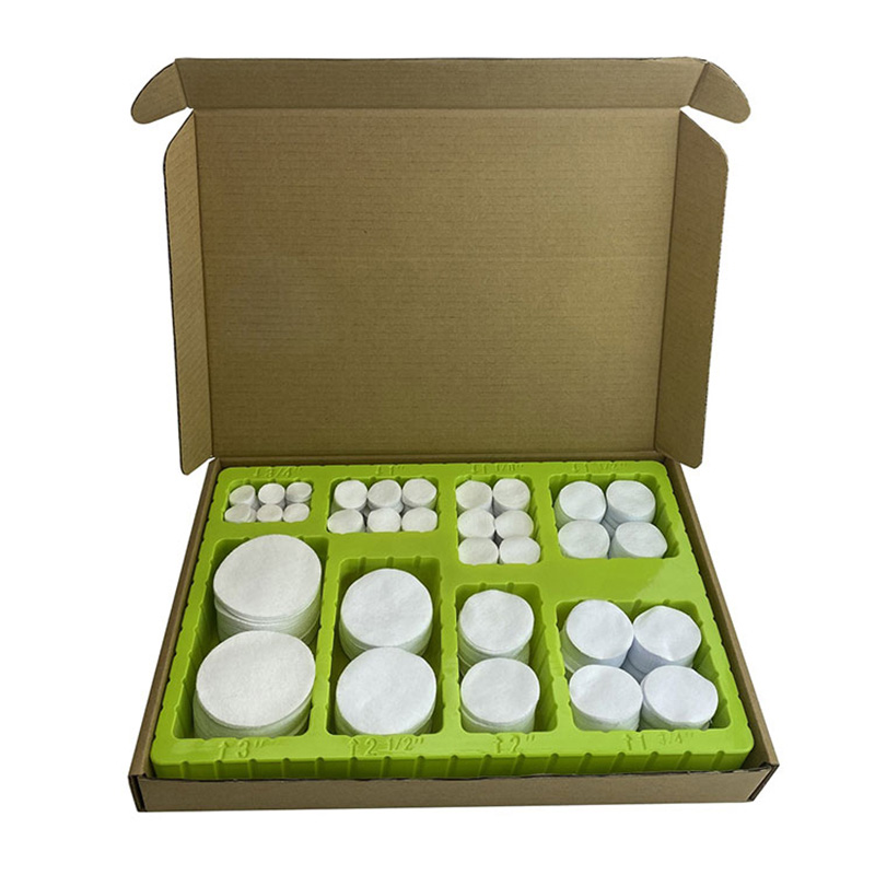 Universal hvit bomullsklut Firkantet pistol rengjøringslapper Blisterboks